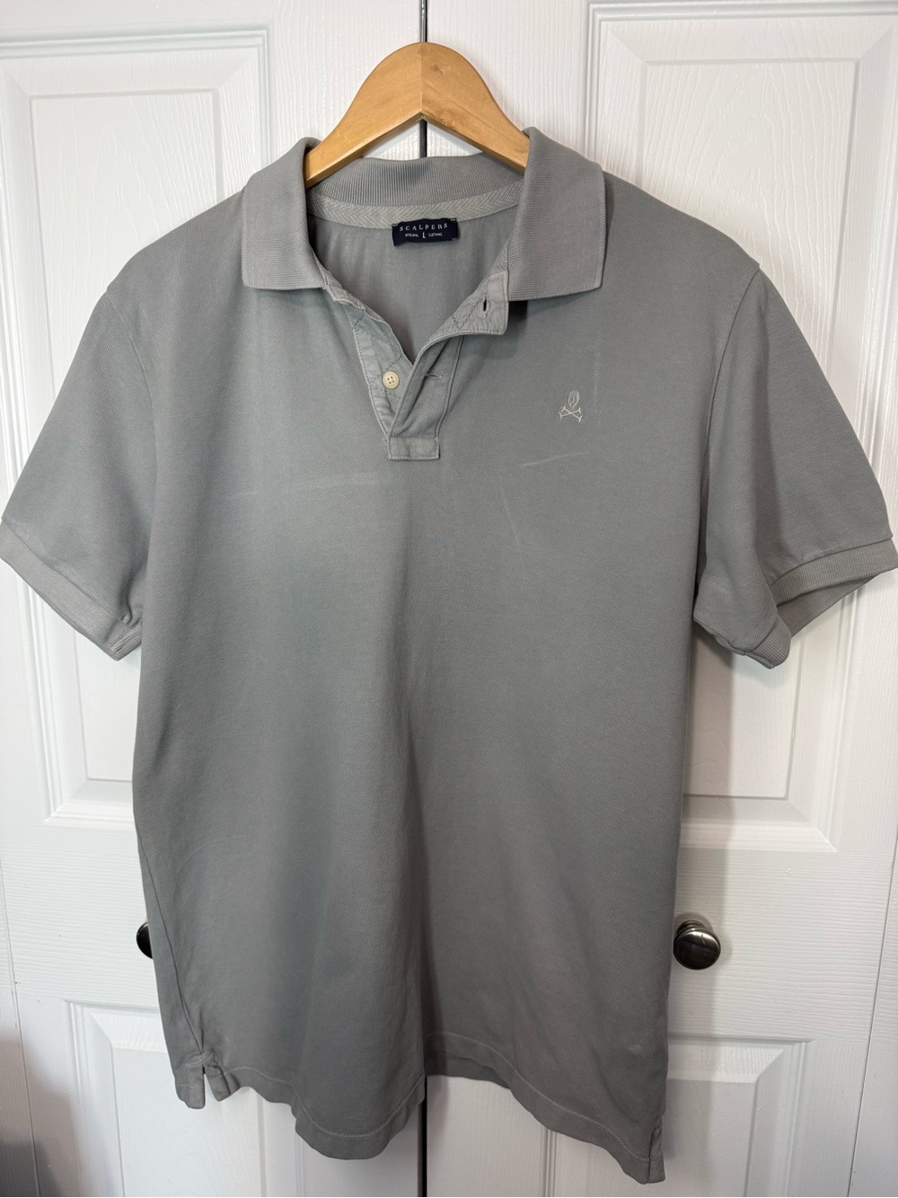 Men's Light Gray Short-Sleeve Polo